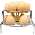 Miniatyrbild 1 av 5: Äggkokningsställ i rostfritt stål för Instant Pot, tryckkokare, kokgryta. Stapelbara ångbrickor