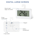 Miniatyrbild 3 av 7: Kyltermometer Digital, Kylskåpstermometer, LCD Digital Vattentät Kylfrystermometer med stativ (Vit)