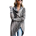 Miniatyrbild 3 av 4: Kvinnor Boho Cardigan Coat Ytterkläder Jumper Jacket Topp Grey M