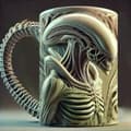 Ny Xenomorph Mugg Formad Mugg Värmeöverföring Platt 3D Effekt Kaffekopp 500ml