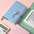 Miniatyrbillede 2 af 5: A5 adgangskodebog med lås Notesbog fortykket notesblok Kreativ hjerteformet lås Søde piger elsker låsedagbog (Farve: Grå, Størrelse: A5)