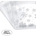 Pikkukuva 3 / 5: 200 kpl Snowflake Cookie Bag Kirkas muovipussi Läpinäkyvä karkkijoulu