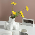 Miniatyrbild 2 av 5: Nordisk konst Kvinnlig Byst Keramik Vas Elegant Enkel Modern Blomkruka Skulptur Hantverk Container Hem White
