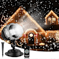 Miniatyrbild 1 av 5: Julsnöfallsprojektorljus inomhus utomhus semester med fjärrkontroll vitt snö för Halloweenfest bröllop EU