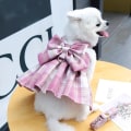 Miniatyrbild 3 av 5: Djurkläder Hundhalsband Kjol Rosett Husdjurssele med bröstrem Dragrep Hundkläder för små hundar Kattkoppel Princess Tutu kjolklänning