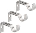Justerbart gardinstångsfäste, satinnickel, 3-pack, silver.