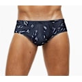 Miniatyrbild 1 av 2: Nya badbyxor för män med låg midja Badkläder Elastiska strandboxers A2 M