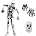 Pikkukuva 1 / 5: Lapset Pojat Tytöt Halloween Skeleton Cosplay-asu Body Cover Set Käsineet Naamio S