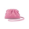 PU Vävd Väska Satchel Moln Mini Läder Clutch Rosa