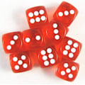 Pikkukuva 3 / 5: 6-sivuinen noppasetti pyöristetyt läpikuultavat noppapeli opetusmatematiikan noppasetti (10 kappaletta punainen)