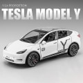Miniatyrbillede 1 af 4: 1:24 Tesla Model Y Model 3 Ladebunke Legering Støbt Legetøj Bilmodel Lyd og lys Børnelegetøj Samleobjekter Fødselsdagsgave