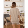 Miniatyrbilde 5 av 5: Damesett 2 deler Lounge Matchende todelt sommerantrekk Mote 2024 Oversized skjorter Biker Shorts Treningsdrakt Essensielt for sommeren