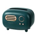 Retro Radio-Shaped Tissue Box Practical Cute Tissue Holder for Home Office green