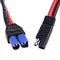Miniatyrbillede 2 af 5: EC5 hun stik til SAE strømstik traktor batteri adapter kabel ledning 10AWG