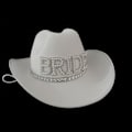Miniatyrbillede 4 af 4: Kvinde Hat Hvid Elegant Cowgirl Hat Brud Bryllup Fest Foto Kostume Tilbehør