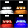 Miniatyrbilde 3 av 5: 6/12led Strobe Varsellys Billig Strobe Grille Blinkende Lightbar Lastebil Bil Beacon Lamp Amber Trafikklys 12v 24v Billys - Varsellys Assem 6LED Blue