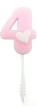 Födelsedagstårta Topper Nummer 4 Ljus, Rosa (Nummer 4, Rosa)