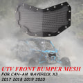 Miniatyrbild 2 av 5: Atv Utv främre stötfångare Mesh gallerskydd för Polaris Can-am Maverick X3 2017 2018 2019 2020