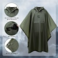 Pikkukuva 5 / 5: Rain Poncho, 3-in-1 monitoiminen sadeviitta sadetakki hupulla retkeilylahjaksi