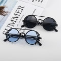 Miniatyrbilde 3 av 5: Retro Klassiske Steampunk Solbriller Uv400 Rund Frame Design Fargede linser Briller Briller Gothic Menn Dame Solbriller Steampunk| | 3