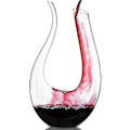 Miniatyrbillede 1 af 4: Vinkaraffel, 1,5 liter U-form krystalglas vinflaskesæt, blyfri rødvinsglaskaraffel, beluftet vinflaske med karaffelglas, karaflet