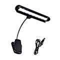 Miniatyrbillede 3 af 3: Clip On Music Light Stand 9 Led Orkester Lampe Piano Light Fuldt justerbar Music Stand Lampe med strømkabel (uden batterier, sort)