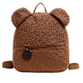 Miniatyrbillede 1 af 5: Bear Shape Rygsæk - Innovativ Cashmere blød at røre ved skoletasker til studerende (farve: Kaffe)