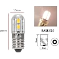 Miniatyrbilde 3 av 3: 2-pakning 6v E10 LED-pærer med 2835 skruebase 4 Smd-brikker gul oppgradering for frontlykt lommelykt lommelykt