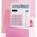 Miniatyrbillede 2 af 4: Lommeregner, 12-bit solcellebatteri Dual Power Standardfunktion elektronisk lommeregner med stort LCD-display Kontorberegner Pink