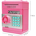 Miniatyrbild 3 av 5: Minibank Lösenord Pengar Bank Kontantmynt Sparlåda för barn, tecknad kassaskåp Perfekta leksakspresenter för pojkar Girlelectronic Spargris (rosa)