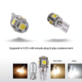 Miniatyrbillede 5 af 5: 10 Stk W5w T10 Led Lampe 194 168 Kile Bil Interiør Dome Læsepærer Dc 24v 5050 5smd Warmwhite Lastbil Auto Nummerplade Lys