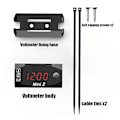 Miniatyrbillede 5 af 5: 3 i 1 Motorcykel Elektronisk Ur Termometer Voltmeter 12v Ip67 Vandtæt Støvtæt Led Ur Digital Display Ur Ur - Instrumenter Green