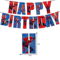 Miniatyrbilde 2 av 4: Spiderman Superheltema Barn Gutter Bursdagsfestutstyr Sett Ballonger Banner Kake Toppers Dekorasjonssett