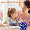 Miniatyrbild 4 av 5: Cm Wealth Learning Clock kompatibel med barn, student Learning Clocks Undervisningstid 12/24 timmar Utrustad klocka 4+ år Blue