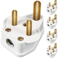 Miniatyrbillede 1 af 5: 5 Amp runde benstik Netstik 3 pinde lysstik til scenebelysning Lampe (sort 5 stk) (a-1b) White 5