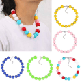 Miniatyrbilde 2 av 5: Fargerik harpiks perler Statement Choker Halskjede Akryl Chunky Beads Halskjede Yellow