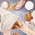 Miniatyrbillede 2 af 5: Linned Brødposer til Hjemmebagt Brødbeholder, 2 Stk 30X40cm Ubleget & Genanvendelig Brødopbevaring, N