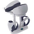 Miniatyrbillede 1 af 5: Ps-vr2 Controller Opladningsdock og Vr Headset Stand Holder, 2 i 1 opladerstation til 2 controllere Headest Display Rack, vr2 tilbehør