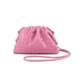PU Vävd Väska Satchel Moln Mini Läderkoppling Rosa pink