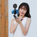 Miniatyrbild 5 av 5: R17ds 1,75 m Bärbar Bluetooth Selfie Stick Infällbar stativ Telefonstativ med dubbla fyllningsljus 360-graders roterande fotografering Livestreaming-enhet Pink