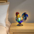 Pikkukuva 3 / 4: Eläinten pöytälamppusarja, retropöytävalaisin, lasimaalaus Animal Print -pöytävalaisin, vintage Animals -pöytälamppu kodin koristeet Rooster