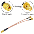 Miniatyrbilde 2 av 5: Wifi Antenne Koaksialkabel Sma Hunn Til Y-type 2xsma Hann Rett Splitter Combiner Extension Pig As shown