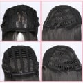 Pikkukuva 2 / 3: Naisten ombren kohokohdat Vaaleanpunainen lyhyt Bob Wavy Hair Peruukki Cosplay Synteettiset täysperuukit