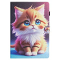 Miniatyrbild 2 av 5: För Samsung Galaxy Tab S6 Lite Färgad Ritsömmar Läder Tablet Smart Case Yellow Cat