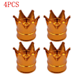 Pikkukuva 1 / 5: 4kpl Crown Wheel Rengas Venttiilikorkit Autolle Moottoripyörälle Pölytiivis Venttiilikorkit Cover Auton muotoilu Auton ulkokoristetarvikkeet| | 4PCS Gold