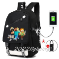 Miniatyrbillede 2 af 4: Minecraft Rygsæk Sort Usb Oplader Port Vandtæt rejsetasker Skoletaske 15 Computer Business Taske Vandtæt Mochilas Beige