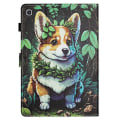 Miniatyrbild 3 av 5: För Samsung Galaxy Tab S6 Lite Färgad Ritsömmar Läder Tablet Smart Case Corgi