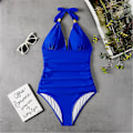 Miniatyrbild 2 av 4: Baddräkt i ett stycke för kvinnor, grimma vadderad bikini Monokini baddräkt Baddräkt för badkläder Royal Blue M