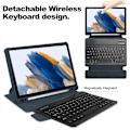 Miniatyrbilde 3 av 5: Nettbrettetui til Samsung Galaxy Tab A9+, med roterende Bluetooth-tastaturstativ Pu+akryldeksel Dark Blue