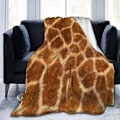 Miniatyrbillede 1 af 5: Plys flanneltæpper - Giraffe tekstur fleece tæppe - Ultra Softffy Dyne Til Soveværelse Sofa Indretning Alle årstider 80x60in 200x150cm